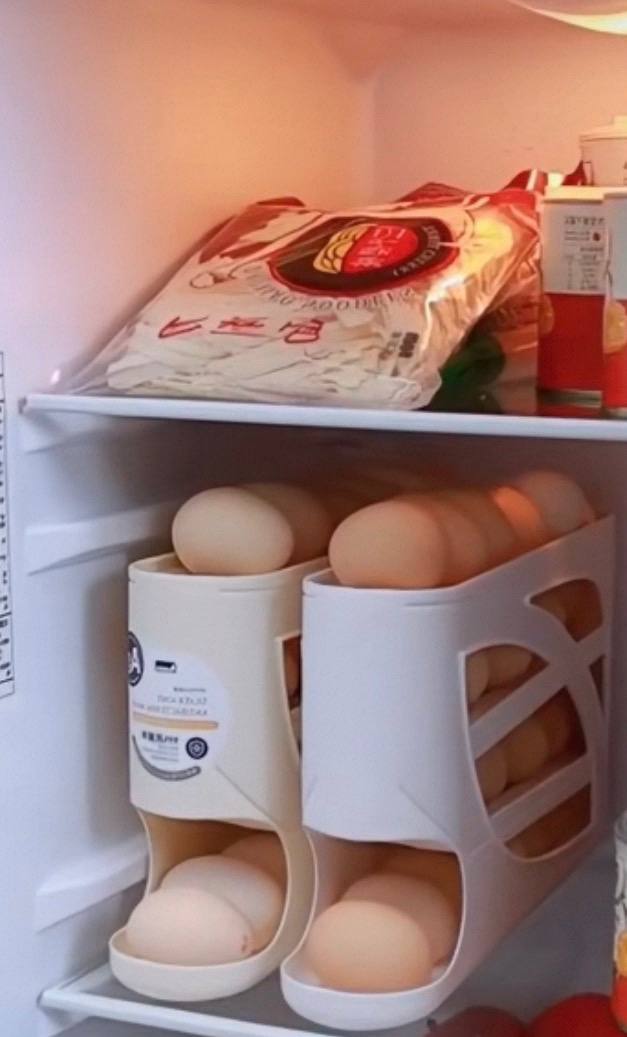 Multi- Layer Rolling Egg Storage Box with Slanted Design for Kitchen/Refrigerated Use