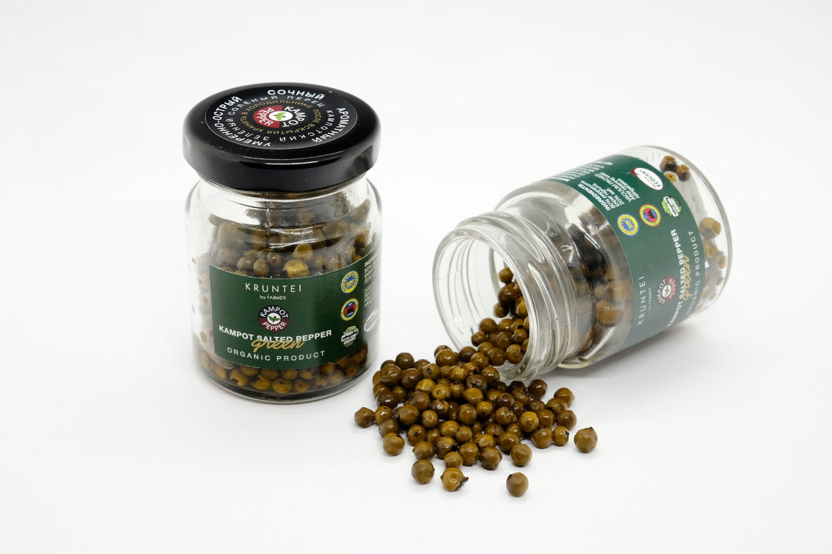 Salted Kampot Green Pepper 40g (glass jar)